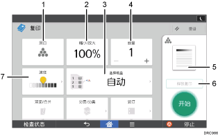 已编号的操作面板屏幕插图
