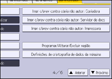 Ilustração da tela do painel de operação