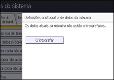 Ilustração da tela do painel de operação