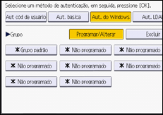 Ilustração da tela do painel de operação