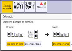 Ilustração da tela do painel de operação
