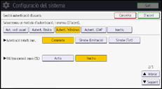Il·lustració de pantalla del panell d'operacions