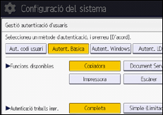 Il·lustració de pantalla del panell d'operacions