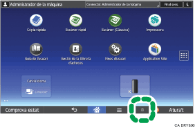 Il·lustració de pantalla del panell d'operacions