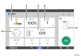 已编号的操作面板屏幕插图