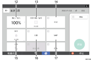 已编号的操作面板屏幕插图