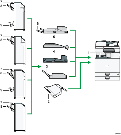 已编号的输出纸盘插图