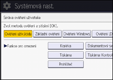 Ilustrace displeje ovládacího panelu