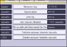 Ilustrace displeje ovládacího panelu