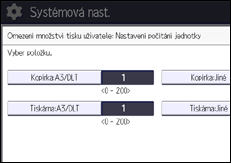 Ilustrace displeje ovládacího panelu