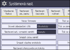Ilustrace displeje ovládacího panelu