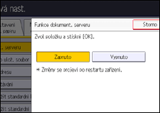 Ilustrace displeje ovládacího panelu