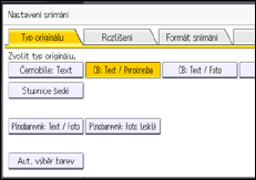 Ilustrace displeje ovládacího panelu