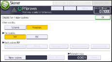 Ilustrace displeje ovládacího panelu