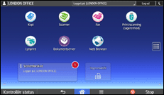 Illustration af display på betjeningspanelet