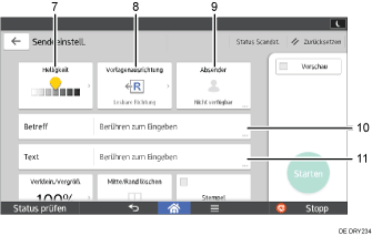 Nummerierte Abbildung Bedienfeld-Display