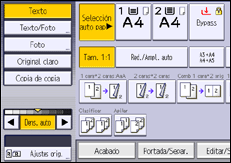 Ilustración de la pantalla panel de mandos