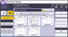 Ilustración de la pantalla panel de mandos