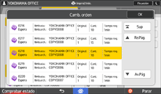 Ilustración de la pantalla panel de mandos