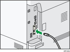 Ilustración de la conexión del cable de interfaz USB