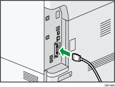 Ilustración de la conexión del cable de interface IEEE 1284