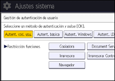 Ilustración de la pantalla panel de mandos