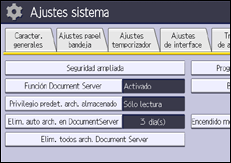 Ilustración de la pantalla panel de mandos