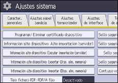 Ilustración de la pantalla panel de mandos