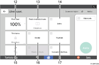 Käyttöpaneelin numeroitu näyttö