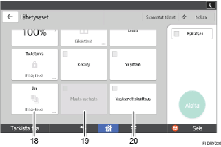 Käyttöpaneelin numeroitu näyttö