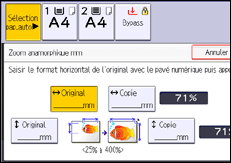 Illustration de l'écran du panneau de commande