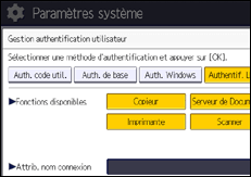 Illustration de l'écran du panneau de commande