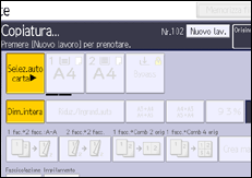 Illustrazione della schermata sul pannello di controllo