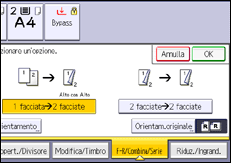 Illustrazione della schermata sul pannello di controllo