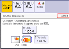 Illustrazione della schermata sul pannello di controllo