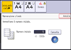 Illustrazione della schermata sul pannello di controllo