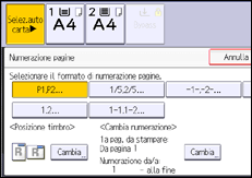 Illustrazione della schermata sul pannello di controllo