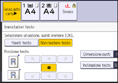 Illustrazione della schermata sul pannello di controllo