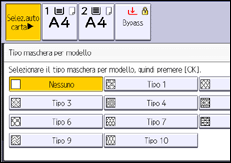 Illustrazione della schermata sul pannello di controllo
