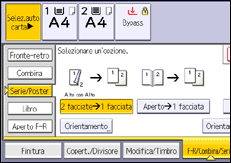 Illustrazione della schermata sul pannello di controllo