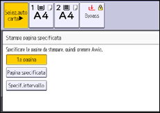Illustrazione della schermata sul pannello di controllo