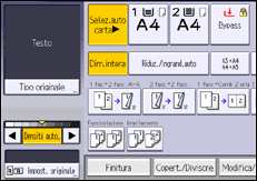 Illustrazione della schermata sul pannello di controllo