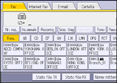 Illustrazione della schermata sul pannello di controllo