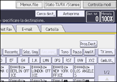 Illustrazione della schermata sul pannello di controllo