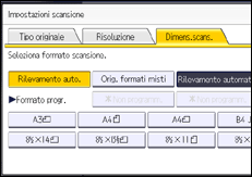 Illustrazione della schermata sul pannello di controllo