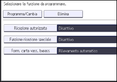Illustrazione della schermata sul pannello di controllo