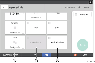 Illustrazione numerata pannello di controllo