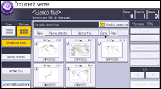 Illustrazione della schermata sul pannello di controllo