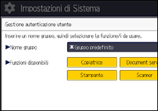 Illustrazione della schermata sul pannello di controllo