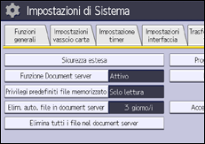 Illustrazione della schermata sul pannello di controllo